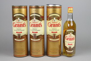 3 70cl bottles of Grants fine Scotch whisky 