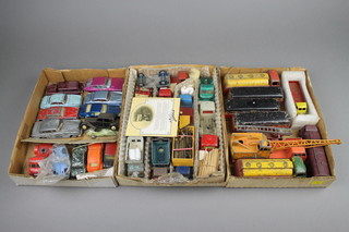 3 trays of various model cars, play worn