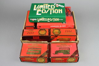 A Corgi limited edition model motor coach, Exclusive First Edition model buses, 4 Matchbox Models of Yesteryear of buses 