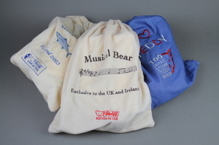 A Steiff limited edition Crystal teddy bear and bag complete with certificate, ditto Maatjes bear Holland 2003 with certificate, a Steiff musical bear playing Candle in the Wind - exclusive the to the UK and Ireland, all contained in bags  