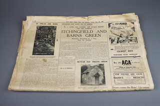 A 1938 edition of the West Sussex Times and Standard together with other local papers of the period