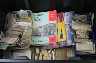 A large collection of various bus tickets 