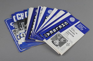24 various Chelsea home cup football programmes from the 1960's and 70's, 1965 League Cup Final and Semi Final programmes and 1966 Inter Cities Cup Semi Final programme