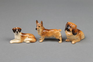 3 Royal Doulton dogs - Pekingese K6, Corgi K16 and Hound K19 