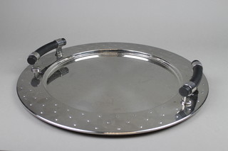 Laessi, a chrome twin handled tray 19" 