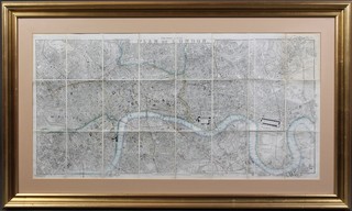 James Wyld, a Victorian map of the Thames and London 15" x 33", framed