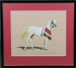 Adrien Blunt, gouache, a study of a horse signed and dated 1986 16" x 19 1/2" 