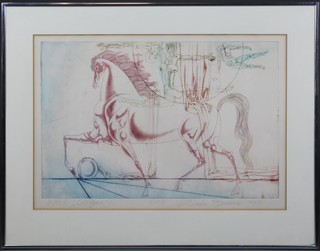 20th Century print.  A circus study, signed in pencil 15" x 23" 
