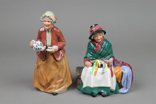 2 Royal Doulton figures - Silks and Ribbons HN2017 6" and Tea Time HN2255 8" 