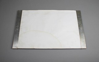 A silver mounted desk blotter with engine turned decoration, London 1950