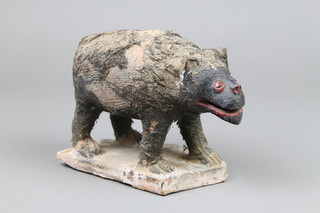 A naive Studio Pottery figure of a standing animal 5" 