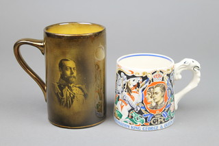 A Burleigh Ware Laura Knight 1937 commemorative mug, 1 other 