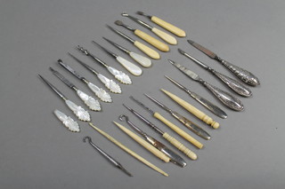 3 silver mounted manicure accessories and a quantity of other silver plated accessories