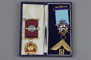 Masonic.  A silver gilt and enamelled Past Master's jewel and a ditto Past Z's (chapter) jewel 