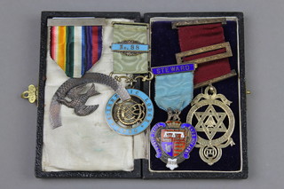 Masonic.  A Victorian silver Royal Arc Mariners jewel, a silver chapter jewel, centenary jewel and charity jewel