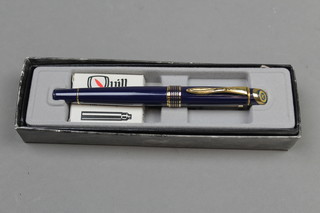 A modern Quill 700 series blue fountain pen with American tip