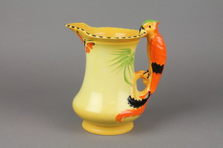 A Burleigh Ware jug with parrot handle 8 1/2" 