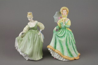 2 Royal Doulton figures - Elizabeth HN2946 8" and Fair Lady HN2193 8" 