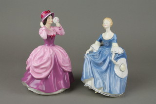 2 Royal Doulton figures - Lady Pamela HN2718 8" and Hilary HN2355 8" 