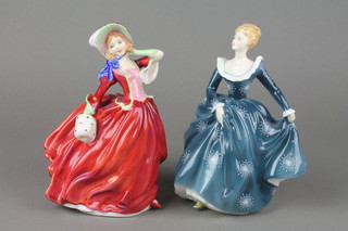 2 Royal Doulton figures - Fragrance HN2334 8" and Autumn Breezes HN1934 8" 