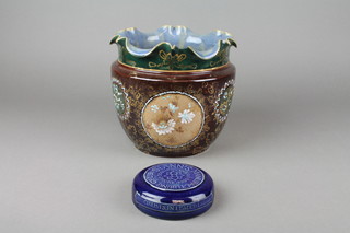 A Royal Doulton advertising paperweight 4", a ditto jardiniere 9" (f)