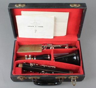 A Boosey and Hawkes 77 clarinet, boxed 