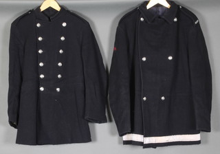 An East Sussex Fire Brigade Fire Officer's double breasted tunic together with a West Sussex Fire Brigade fireman's tunic