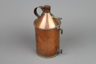 A copper and brass jug 11" 