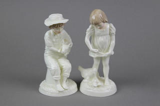 A Royal Worcester figure - Pick of the Litter no.68/5000 6", a ditto Feeding Henrietta 48/5000 6" 