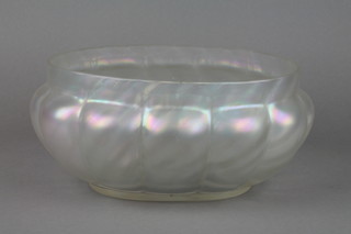 An early 20th Century opalescent deep lobed bowl 11"