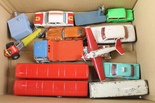 2 Dinky Ace single decker bus and a collection of various Dinky toy cars 