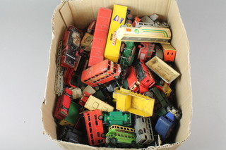 A collection of various toy cars etc