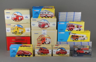 A Matchbox model of Yesteryear 1936 fire engine - boxed, 6 Corgi Classic model fire engines, 3 Corgi model fire engines - boxed and 2 scale models of fire engines