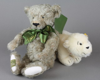 A Steiff limited edition polar bear figure together with a Merrythought articulated teddy bear figure exclusively for Harrods, boxed 