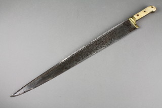 An Indian Kard dagger with 23" blade and horn grip