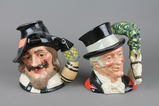2 Royal Doulton character jugs - The Ring Master D6863 7" and Guy Fawkes D6861 7" 