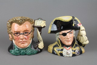 2 Royal Doulton character jugs - Schubert D7056 7" and Vice Admiral Lord Nelson D6932 7" 