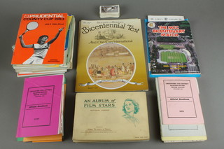 A collection of cricket, tennis and other programmes and sport related ephemera etc 