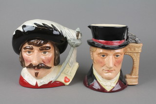2 Royal Doulton character jugs - George Stephenson D7093 7" and Cyrano de Bergerac   D7004 7" 