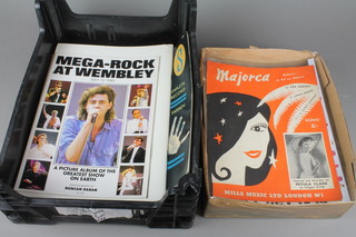 2 small boxes containing a collection of sheet music and musical entertainment programmes 