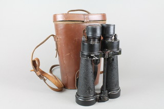 Barr and Stroud, a pair of military issue binoculars marked 7xCF41 no. 18008 complete with leather carrying case 