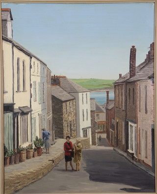 G A Garceau, oil painting, a study of Duke Street in Padstow, signed 19 1/2" x 15 1/2" 