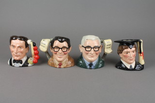 4 Royal Doulton character jugs - Ronnie Corbett OBE D7113 4", Robbie Barker OBE D7114 4", The Graduate D6196 4", The Snooker Player D6879 4" 