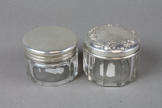 A Sterling silver mounted toilet bottle, a plain ditto