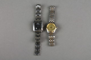 A lady's bi-metallic Tissot wristwatch, an Armani ditto  