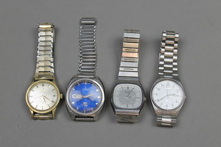 A gentleman's gilt cased Omega Constellation wristwatch and 3 other watches