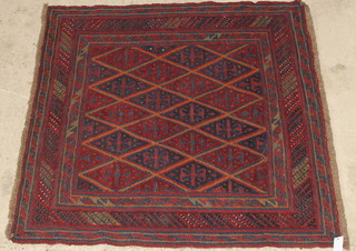 A red ground Tribal Gazak rug 38" x 47" 