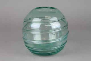 A Studio Glass vase with spiral decoration 6" 