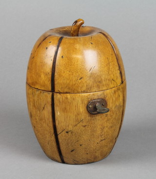 A reproduction Georgian fruitwood caddy in the form of an apple 5" 