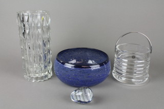 A Dartington crystal ice bucket 8", 3 other items